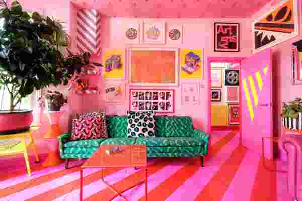 This Colorful London Home’s Pink and Red Striped Floors Aren’t Even the Most Fun Detail